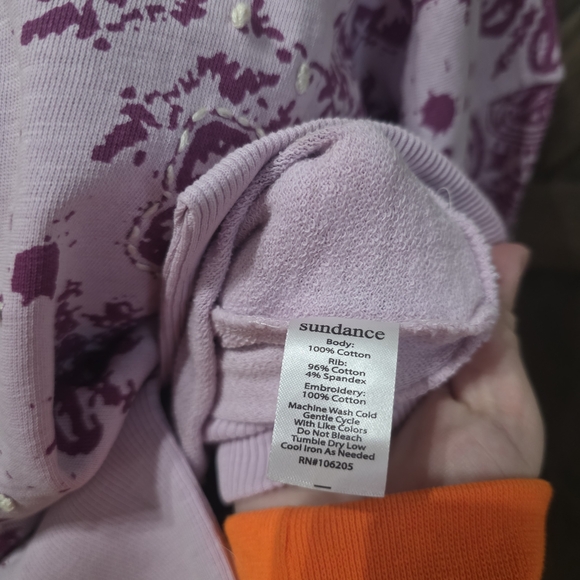 Sundance Lavender Paisley Crew Neck Sweater - Picture 5 of 5